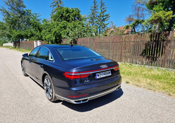 Audi A8 cena 285000 przebieg: 19000, rok produkcji 2021 z Warszawa małe 79